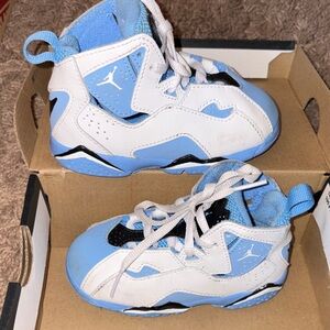 Jordan Kids White and Light Blue Sneakers